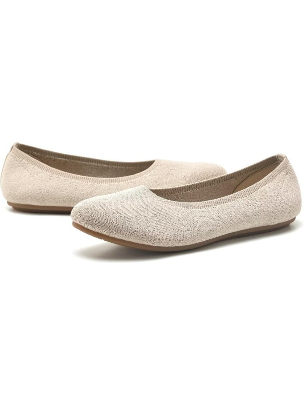 〽️Women's Camel Ballet Flats Comfortable Round Toe Slip On Walking Shoes